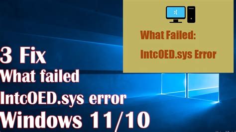 Failed Intcoed Sys Error On Windows Fix How To Youtube