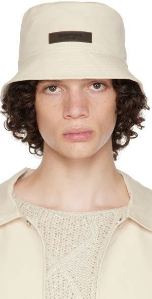 Fear Of God Essentials Off White Cotton Bucket Hat