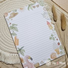 Appeloogje A Notepad Zomer Flamingo Appeloogje Stip Bloem