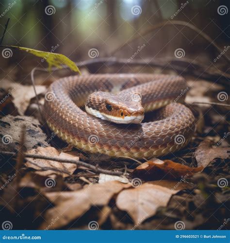 A North Copperhead Snake On A Forest Floor Stock Image Image Of Grass