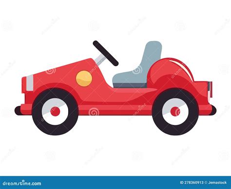 Cartoon Convertible Car Happy Male And Female Vector Illustration