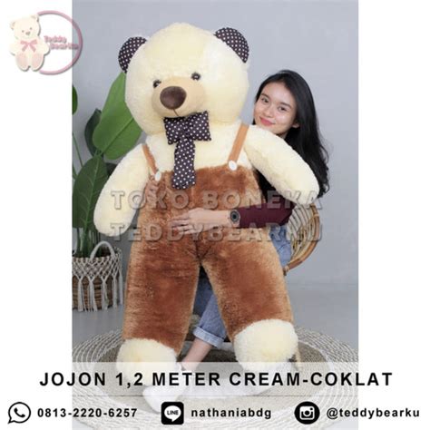 Jual Teddy Bear Super Jumbo Meter Polkadot Jojon Lucu Super Langka