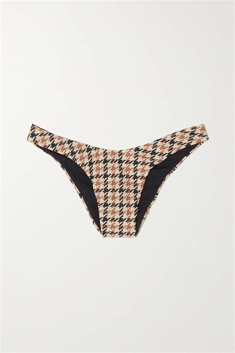 Buy HAIGHT Leila Houndstooth Bikini Briefs Brown At 60 Off Editorialist