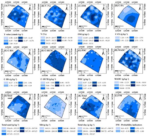 Spatial Variability Maps Generated From Ordinary Kriging Of The