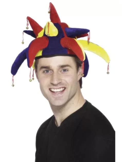 Smiffys Jester Hat With Bells Multi Coloured For Circus Fancy Dress