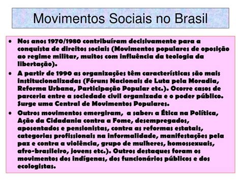 Ppt O Que S O Movimentos Sociais Powerpoint Presentation Free