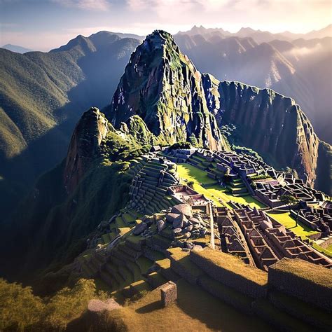 Premium AI Image Ancient Inca Ruin Of Machu Picchu