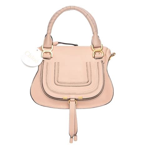 CHLOE Calfskin Small Marcie Satchel Blush Nude FASHIONPHILE