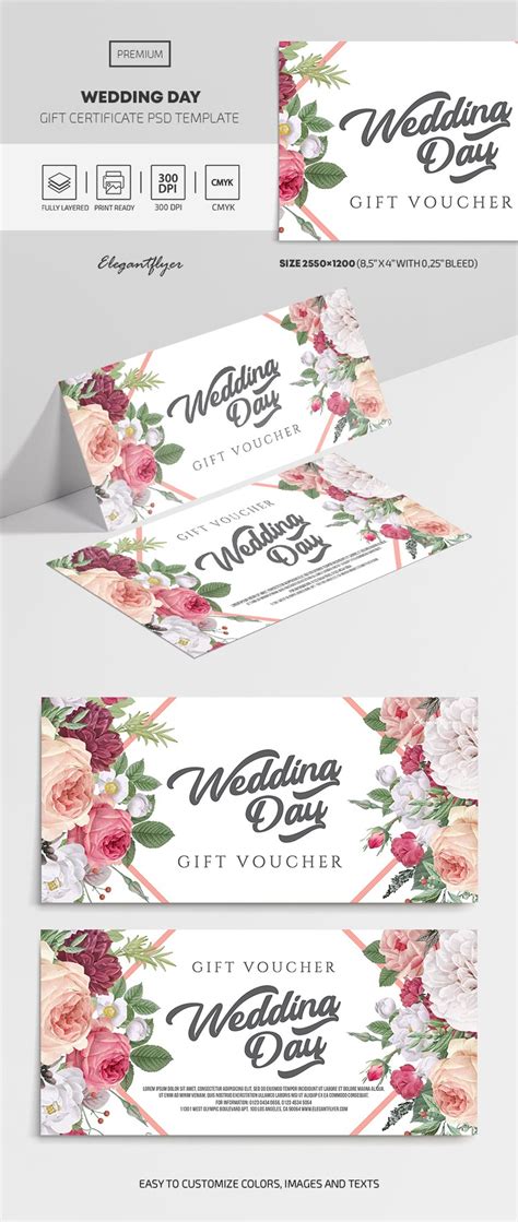 Wedding Day – Premium Gift Certificate Template in PSD - 10024143 | by ...