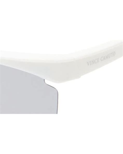 Vince Camuto Semi Rimless Shield Sunglasses In White For Men Lyst