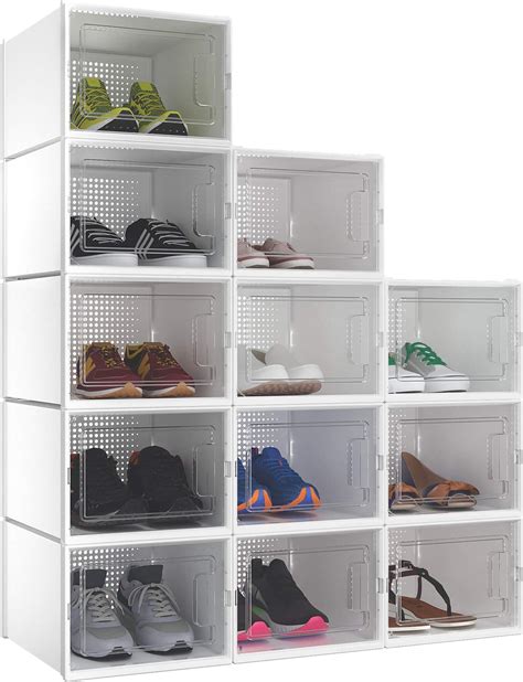 Songmics Schuhboxen Er Set Stapelbare Schuh Organizer