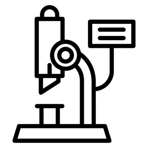 Premium Vector Digital Microscope Line Illustration