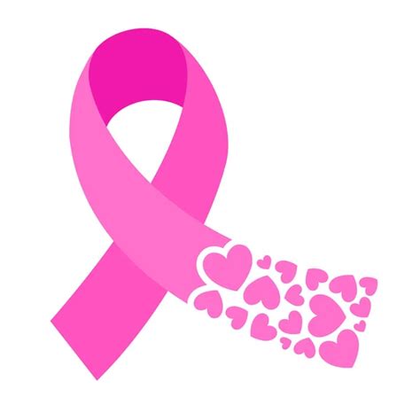 Pink Ribbon Symbol Breast Cancer Awareness Month Campaign Icon Design