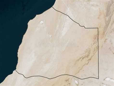 Boujdour Western Sahara Low Res Satellite No Legend Stock