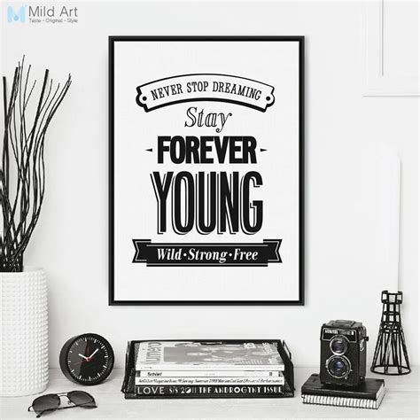 Black White Motivational Typography Life Quotes A4 Canvas Art Print