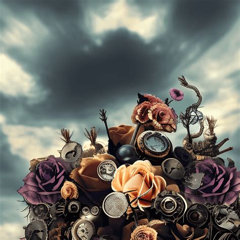 Bouquet de fleurs fantaisiste et détaillé de style Steampunk Creative