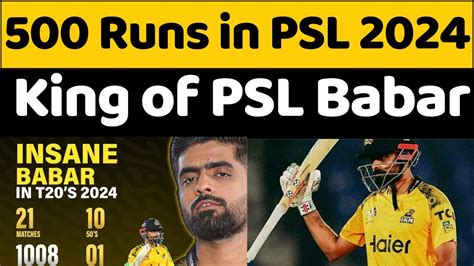 Babar Azam Completes Runs In Psl King Babar Creates World