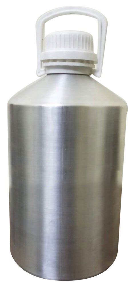 Silver Cylindrical Litre Collar Type Aluminium Bottle For Home At