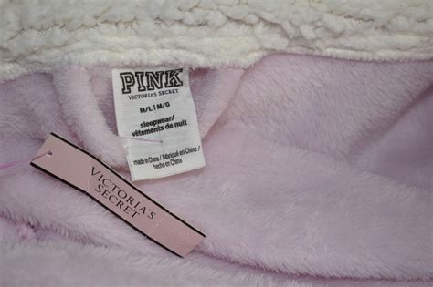 New Victoria Secret Pink Vs Sequin Silver Bling Sherpa Robe Pale Pink White M L Ebay