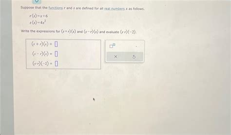 Solved Suppose That The Functions R And S Are Defined For Chegg