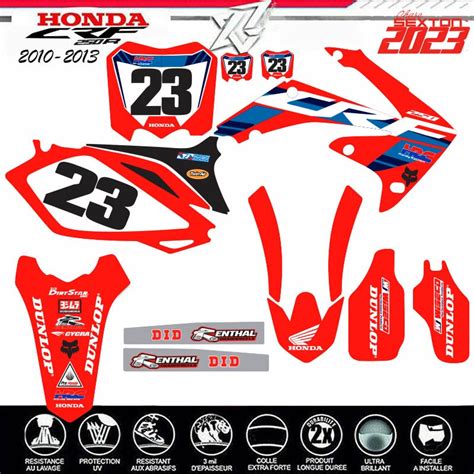 Kit déco HONDA CRF 250 2010 à 2013 Chase SEXTON 2023 Decografix Couleur