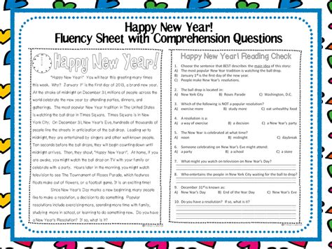 New Year Reading Comprehension