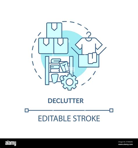 2D Simple Thin Linear Blue Declutter Icon Stock Vector Image Art Alamy