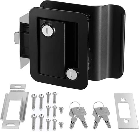 Kohree Rv Travel Trailer Entry Door Lock With Paddle Deadbolt Polar Black Trailer Door Latch