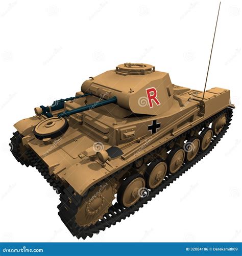 3d Rendering Of A German Panzer 2 Tank Stock Illustration - Image: 32084106