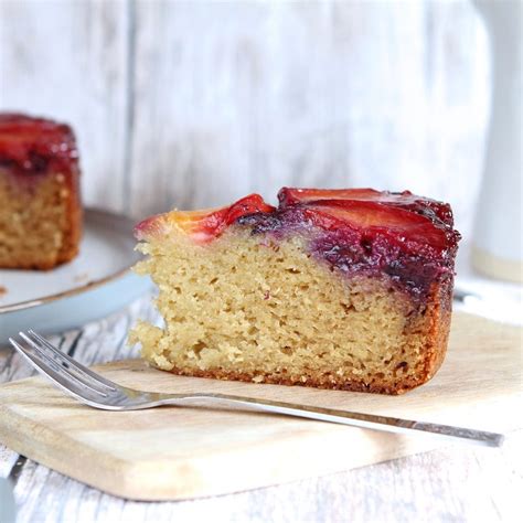 Plum Upside Down Cake With Blueberries Gluten Free