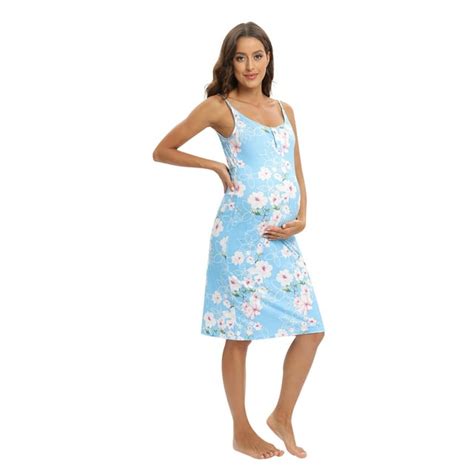 Womens Nursing Nightgowns Sleeveless Nursing Sleep Dress Maternity Nightgown For Women