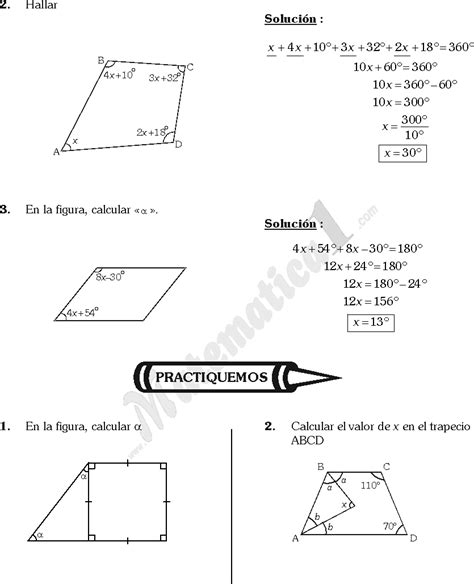 CuadrilÁteros Ejemplos Y Ejercicios De MatemÁticas De Sexto Grado De Primaria O BÁsico