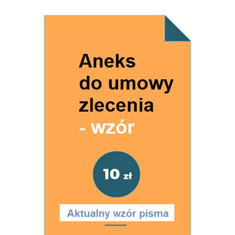 Aneks Do Umowy Zlecenia Wz R Pobierz