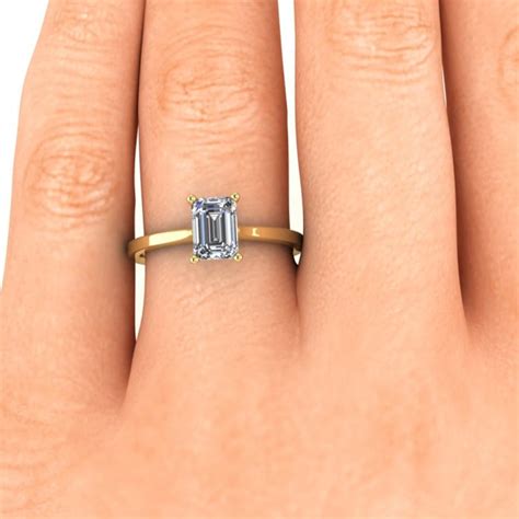 2 5 Carat Emerald Cut Solitaire Engagement Ring Emerald Cut Etsy