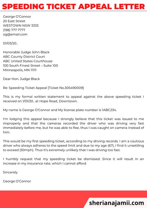 Sample Letter To Judge Speeding Ticket