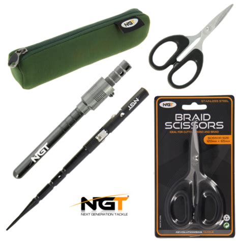 Ngt Hair Rig Hook Tyer Tool Rig Wand Braid Stripper Scissors Set In