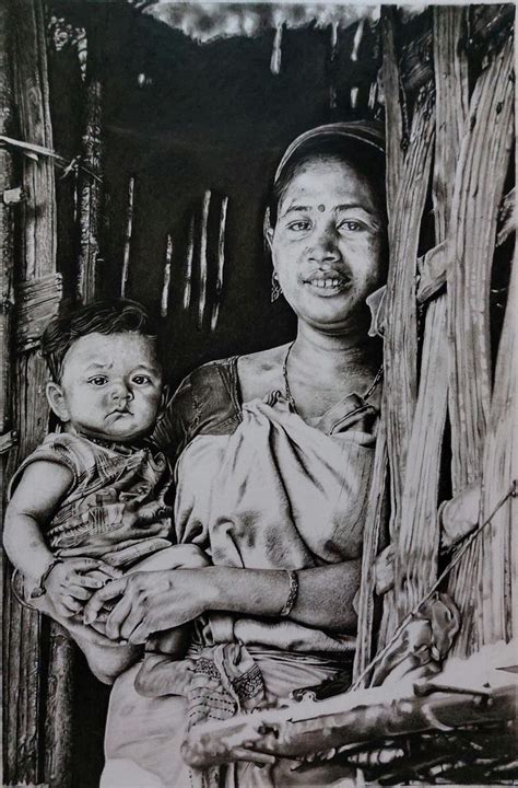 Village Life Of Assam In 2024 Pencil Sketches Landscape Assam