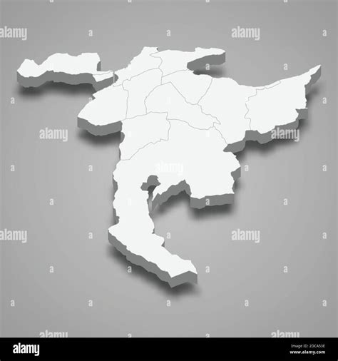 3d isometric map of Nidwalden is a canton of Switzerland, vector ...