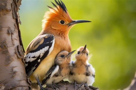 Premium Photo Eurasian Hoopoe Upupa Epops With Chicks