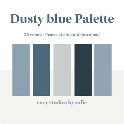 Dusty Blue Color Palette Color Palettes Procreate Color Palette