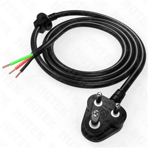 Industrial Grade Black 3 Pin Power Cord In 6 Amp Used In Electrical Appliances Application