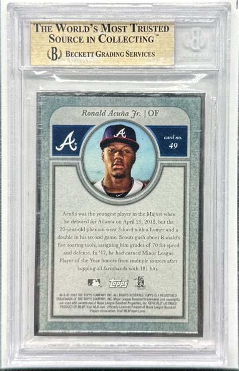 2018 Topps Transcendent Ronald Acuna Jr Framed Rookie RC 51 83 BGS 9