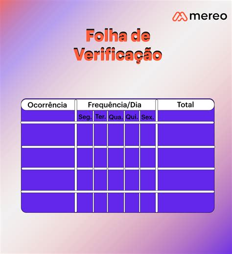 Folha de verificação o que é vantagens e como fazer Exemplo prático