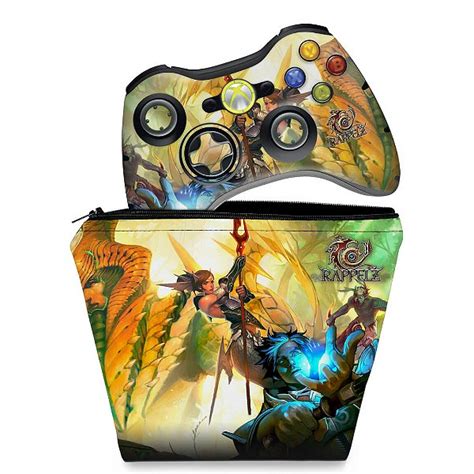 KIT Capa Case E Skin Xbox 360 Controle Rappelz Pop Arte Skins