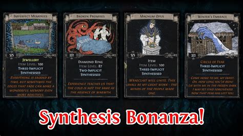 Path Of Exile Synthesis Divination Card Bonanza Sets For