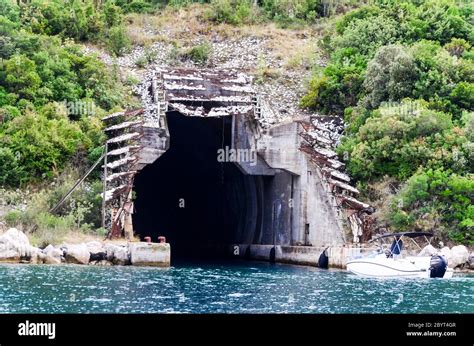 Abandoned Military Submarine Tunnel In The Bay Of Kotor Montenegro