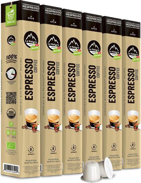 Amazon La Natura Lifestyle Organic Espresso Coffee Pods 100