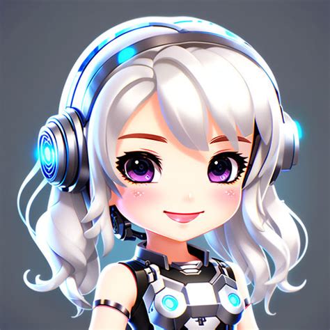 Create an adorable chibi-style girl with white hair by Gáman - Playground