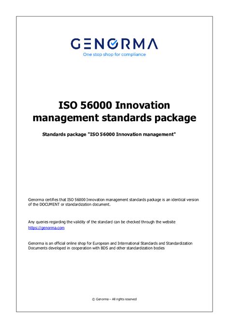 Iso Innovation Management Standards Package