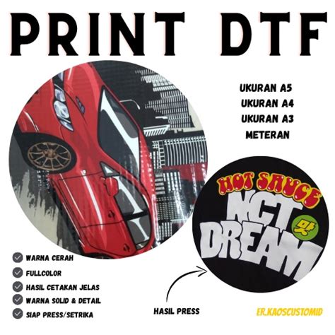 Jual Print Dtf Cetak Dtf Siap Press A A A Meter Meter